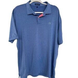 Peter Millar CrownCrafted Polo Oak Hill Country Club Blue/Pink Striped Men’s XL